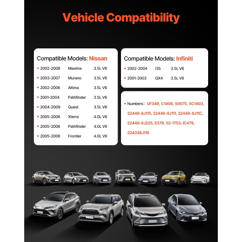 VEVOR 4.0L V6 Ignition Coil Pack and Spark Plugs, Set of 6, Compatible with Nissan Maxima Murano Altima Pathfinder Quest Xterra Pathfinder I35 QX4