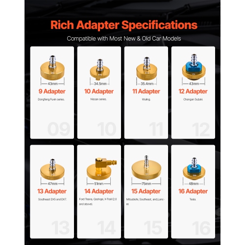 VEVOR 17 Pcs Brake Master Bleeder Kit, Professional Brake Bleeder Adapter Set with Complete Kit & Handle,Durable Brake Bleeder Adapter for Brake