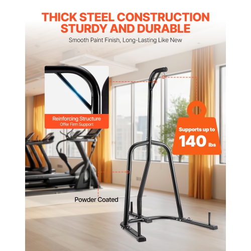 VEVOR 140 lbs Punching Bag Stand, Steel Heavy Duty Workout Equipment, Boxing Punching Bag Stand, Freestanding Sandbag Rack with Weighted Base,