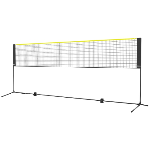 VEVOR 14ft Wide Badminton Net, Height Adjustable Volleyball Net, Foldable Pickleball Net, Tennis Net Set with Poles, Stand and Carry Bag, for Kids