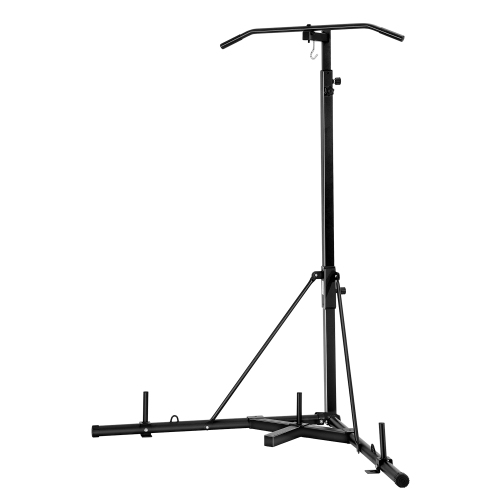 VEVOR  2 In 1 Punching Bag Stand, Steel Heavy Duty Workout Equipment, Adjustable Height w Pull Up Bar, Freestanding Sandbag Rack, Holds Up to 140