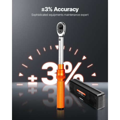 VEVOR 72-Tooth Click Torque Wrench Set, 1/4Inch Drive, 20-200lbf-in/2.3-22.6N.m, Dual-direction and Dual Range Scales, ±3% High Precision, with Bit