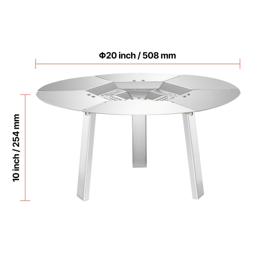 Déflecteur de chaleur pour foyer 20&nbsp;po de Vveor pour poêle Solo Yukon, coupe ronde pour foyer à bois, diffuseur de chaleur en acier inoxydable