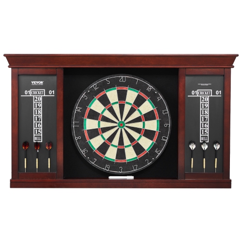 VEVOR Dartboard and Cabinet Set, Ready-to-Play Bundle Official Size, Steel Tip Dart Cabinet, Features Easy Assembly, Complete with All Accessories,