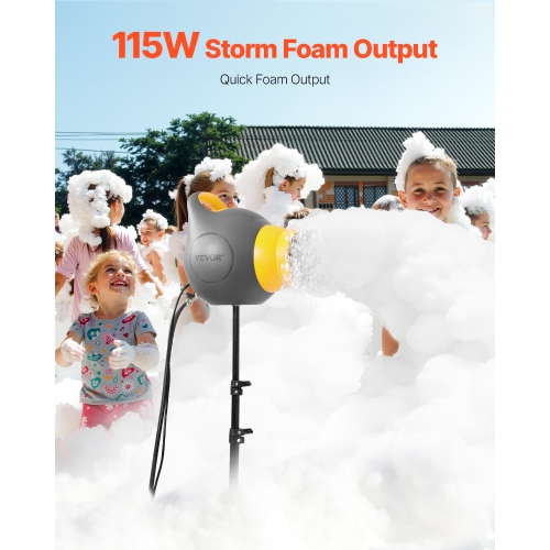 VEVOR 115 W Foam Machine, Party Foam Cannon, Portable Foam Maker with a Tripod Stand, Powerful Foam Party Machine, for Pool, Outdoor Events,