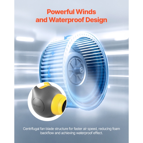 VEVOR 115 W Foam Machine, Party Foam Cannon, Portable Foam Maker with a Tripod Stand, Powerful Foam Party Machine, for Pool, Outdoor Events,