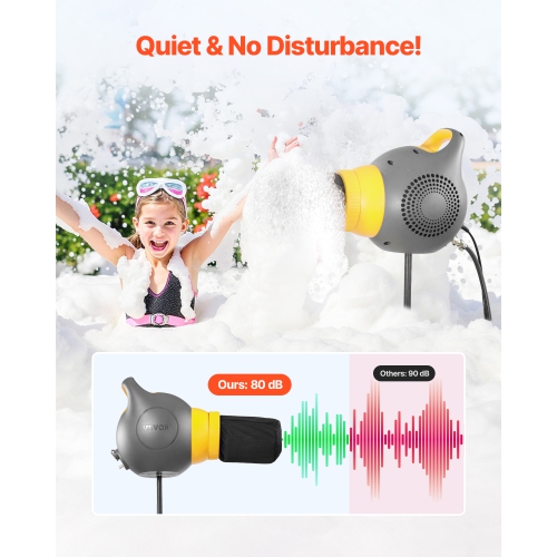 VEVOR 115 W Foam Machine, Party Foam Cannon, Portable Foam Maker with a Tripod Stand, Powerful Foam Party Machine, for Pool, Outdoor Events,