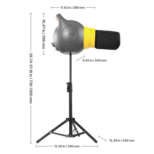VEVOR 115 W Foam Machine, Party Foam Cannon, Portable Foam Maker with a Tripod Stand, Powerful Foam Party Machine, for Pool, Outdoor Events,