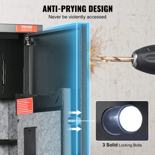 VEVOR 5 Rifles Gun Safe, Rifle Safe with Digital Keypad & Lock, Gun Storage Cabinet with Built-in Storage Locker, Removable Storage Shelf for Home