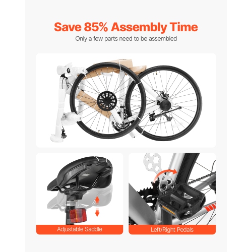 VEVOR L-TWOO 14 Road Bike, 700C Wheels Racing Bike, Speeds Drivetrain City Commuter Road Bicycle, Urban Adult Sport Bike with Lightweight Aluminum