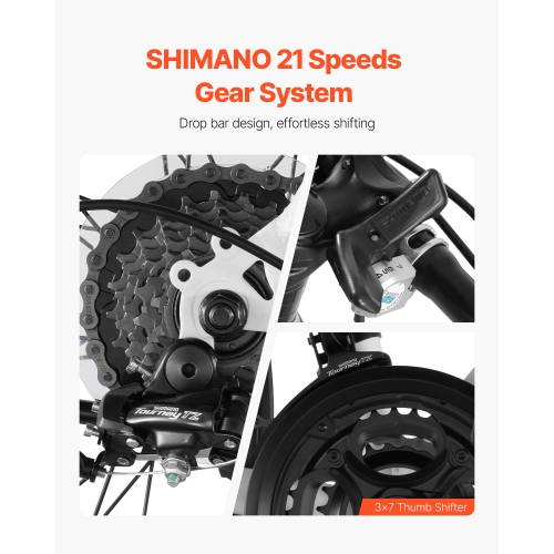 VEVOR 700C Road Bike, Wheels Racing Bike, SHIMANO 21 Speeds Drivetrain City Commuter Road Bicycle, Urban Adult Sport Bicycle with Carbon Steel Frame,