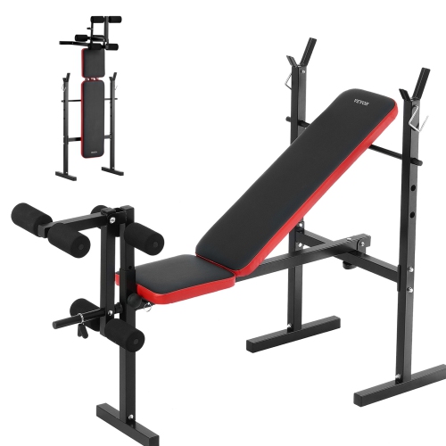 VEVOR 380lbs Weight Bench, Multi-Functional Adjustable Weight Bench Press for Full Body Workout, Exercise Sit up Bench for Home Gym Strength