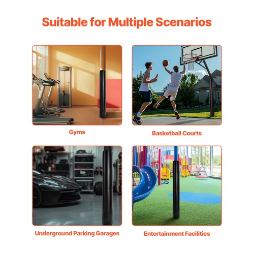 VEVOR Thick Basketball Pole Pad, Heavy Duty Wrap Around Pole Padding, 71 inch Tall and 1.2 inch Fits 2-6.3 Round & 4.5x4.5 inch Square Pole,