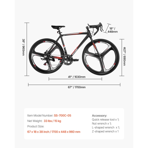 VEVOR 700C Road Bike, Wheels Racing Bike, SHIMANO 14 Speeds Drivetrain City Commuter Road Bicycle, Urban Adult Sport Bike with Lightweight Aluminum