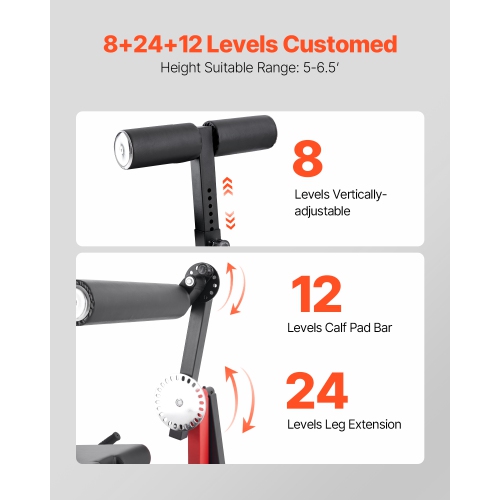 VEVOR 550 LBS Capacity Leg Extension and Curl Machine, Seated Leg Rotary Extension for Thigh, Adjustable Lower Body Specialty Exercises Equipment,