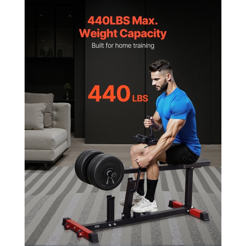 VEVOR 440 LBS Seated Calf Machine, Calf Raise Machine, Seated Calf Raise Leg Exercise Home Gym, Calf Workout Training Equipment, Lower Body Specialty