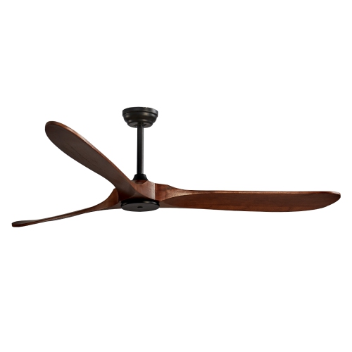 VEVOR 72 Inch Ceiling Fan without Light, 6-Speed Remote Control, 3-Wood-Blade, Reversible DC Motor, Modern Low Profile Flush Mount Exterior Fan for