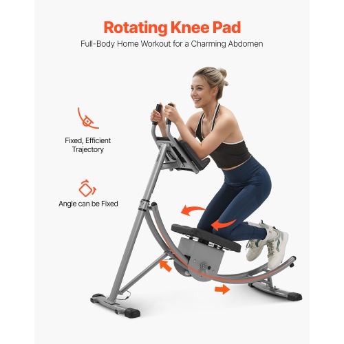 VEVOR 440 lbs Weight Capacity AB Workout Machine, at Home/Gym, Core & Abdominal Trainers for Women, Strength Training Ab Cruncher, Foldable