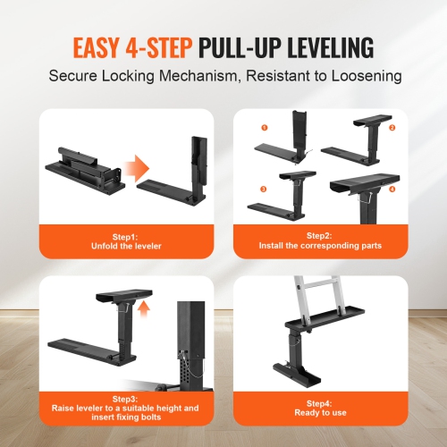 VEVOR 23.4 L x 11.4-18 in H Ladder Levler, Support Surface, Steel Ladder Leveling Tool, Folding Pitch Hopper, Stair Ladder Stabilizer Easy to