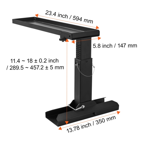 VEVOR 23.4 L x 11.4-18 in H Ladder Levler, Support Surface, Steel Ladder Leveling Tool, Folding Pitch Hopper, Stair Ladder Stabilizer Easy to