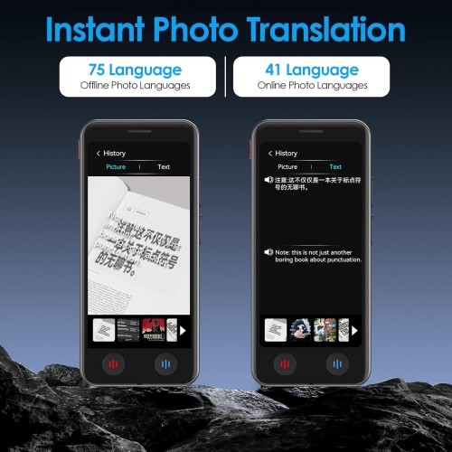 Smart Translator et enregistreur vocal, mini appareil portatif prenant en charge 139 langues en ligne et 17 langues hors ligne pour les études, les
