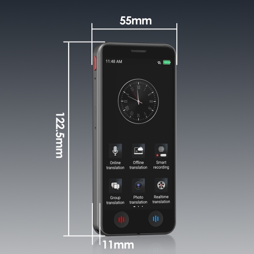 Smart Translator et enregistreur vocal, mini appareil portatif prenant en charge 139 langues en ligne et 17 langues hors ligne pour les études, les