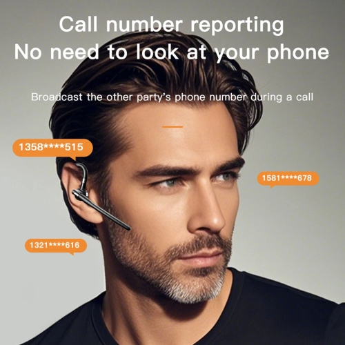 Wireless Bluetooth Headset with Microphone, Ear-Hook Business Headset with Charging Case and Receiver for Travel and Office