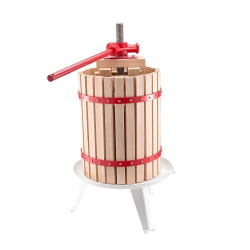 VEVOR 4.75 Gal/18L Fruit Wine Press, Solid Wood Basket with 8 Blocks, Heavy Duty Manual Juice Maker, Cider Apple Grape Tincture Honey Olive Oil