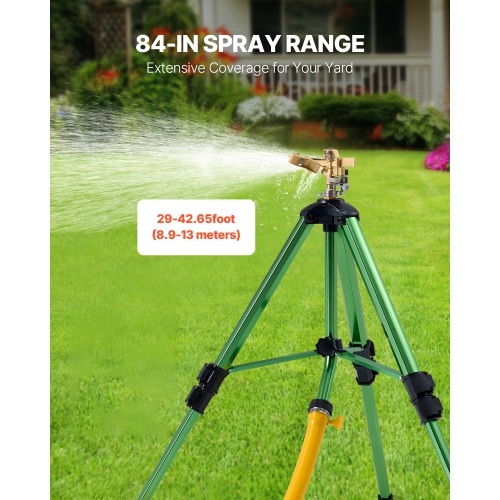 VEVOR Impact Sprinkler on Tripod Base, Heavy Duty Tripod Sprinklers with Brass Head & 3/4" Connector, 360° Large Area Coverage Irrigation Sprinkler,