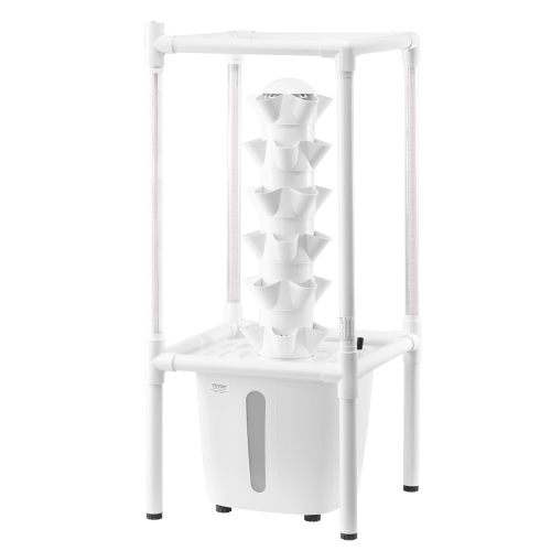 VEVOR 30 Pods Hydroponic Growing System with Grow Light, Vertical 6 Tiers Hydroponic Tower, Home Hydronic Garden with Water Pump, Plants Germination