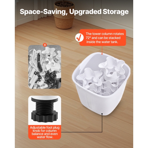 VEVOR 30 Pods Hydroponic Growing System with Grow Light, Vertical 6 Tiers Hydroponic Tower, Home Hydronic Garden with Water Pump, Plants Germination