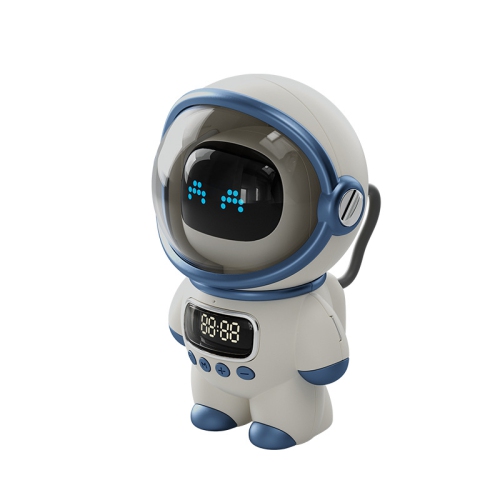 Astronaut AI Smart Voice Bluetooth Speaker, Night Light Clock Alarm Bluetooth Speaker, Portable Stereo Wireless Speaker - White