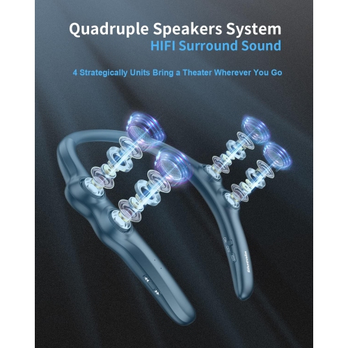 Neck-hanging Wireless Bluetooth Speaker, Portable Mini Subwoofer Smart Wearable Stereo Heavy Bass for Home, Office and Outdoor