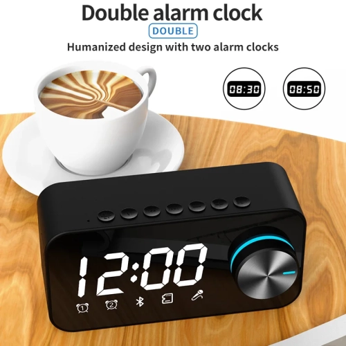 Multifunctional alarm clock smart speaker card insertion large volume luminous wireless Bluetooth speaker with call function, wireless Bluetooth