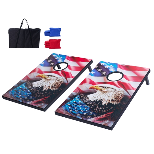 VEVOR  Cornhole Set, 3X2 Ft Corn Hole Game Boards, Mdf Wood Portable Toss Board, Indoor And Outdoor Cornhole Play for Adults, Include 8 Bean Bags And