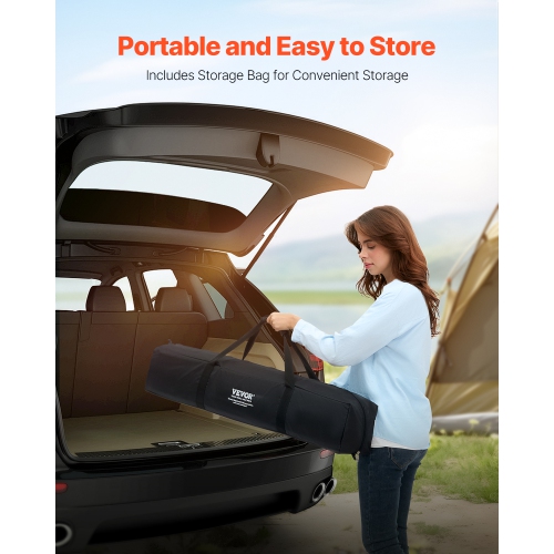 VEVOR 300lbs Air Mattress Twin with Frame, 1 Person Inflatable Mattress with Pump&Rolling Carry Case, Portable Folding Blow Up Mattress Supports,Fast