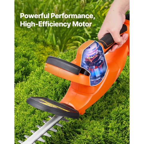 VEVOR 1200 RPM Electric Hedge Trimmer,Cordless Hedge Trimmer for Low Branch, 20V 2A Battery, Bush Trimmer with 20 in Dual Action Blade & Secure