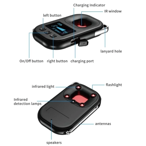Camera detector anti-tracking anti-sneak shooting anti-monitoring anti-theft infrared light intelligent signal detector