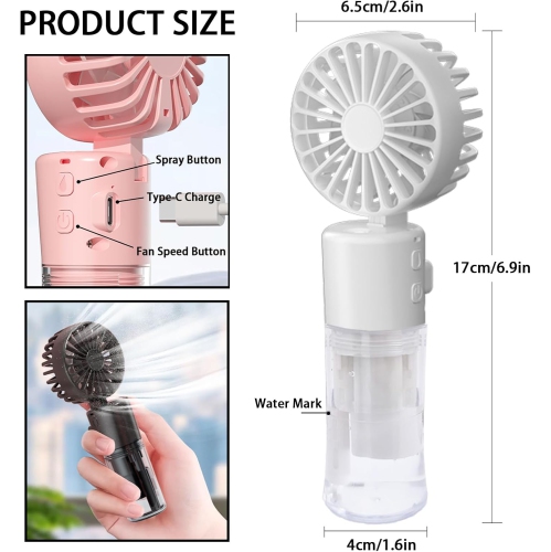 Handheld spray fan Multifunctional desktop folding small fan spray humidifier Outdoor handheld hanging neck spray fan F4 hanging neck spray fan