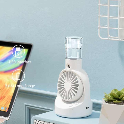 Handheld spray fan Multifunctional desktop folding small fan spray humidifier Outdoor handheld hanging neck spray fan F6 desktop spray fan