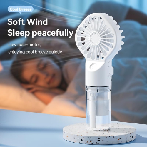 Handheld spray fan Multifunctional desktop folding small fan spray humidifier Outdoor handheld hanging neck spray fan F3 Handheld spray fan