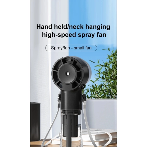 2025 New F10 Handheld Fan Humidification and Hydration Hanging Neck Spray Fan USB Multi-function Handheld High-speed Fan Hand-cranked Fan