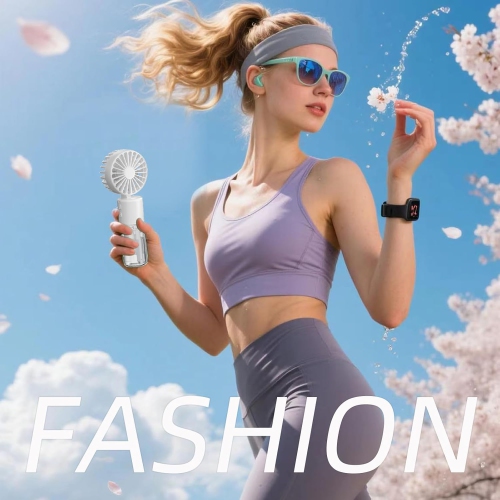 Handheld spray fan Multifunctional desktop folding small fan spray humidifier Outdoor handheld hanging neck spray fan F4 hanging neck spray fan