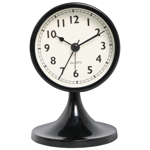3-inch cute analog alarm clock, small retro desk clock, battery-powered, silent metal desk clock with light, suitable for bedroom, nightstand,