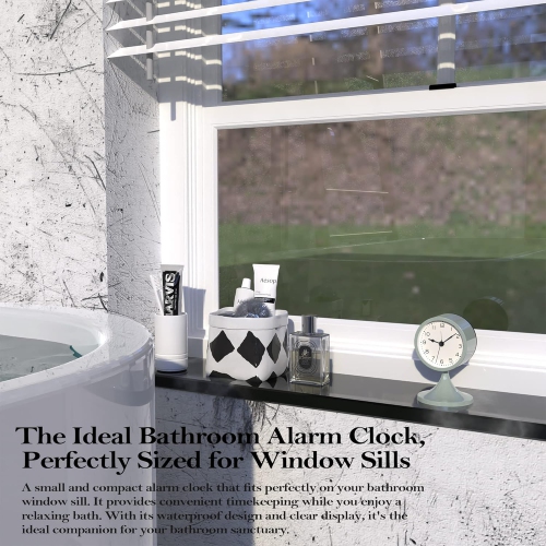 3-inch cute analog alarm clock, small retro desk clock, battery-powered, silent metal desk clock with light, suitable for bedroom, nightstand,