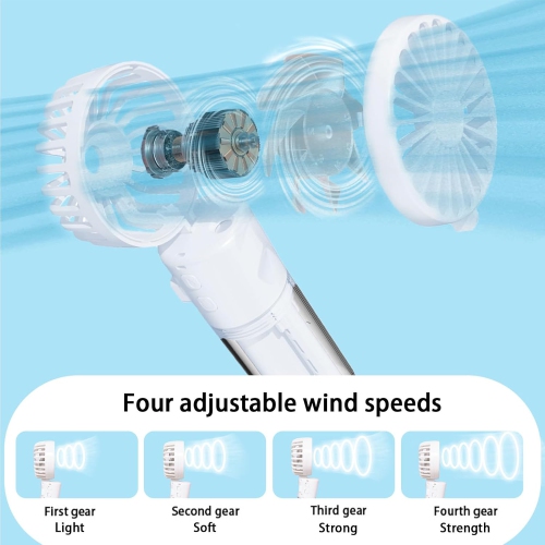Handheld spray fan Multifunctional desktop folding small fan spray humidifier Outdoor handheld hanging neck spray fan F4 hanging neck spray fan