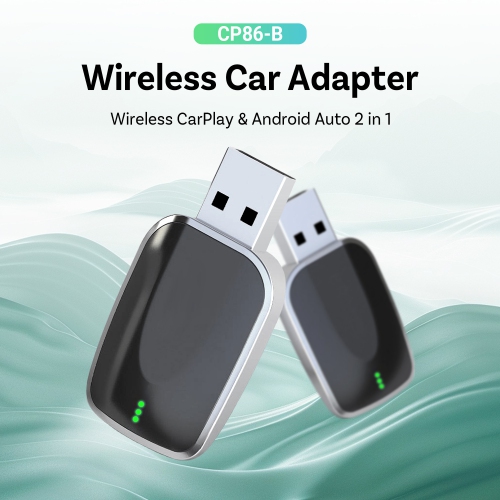 original car carplay wired to wireless Android car dual channel USB flash drive, silver original car comes with wireless carplay