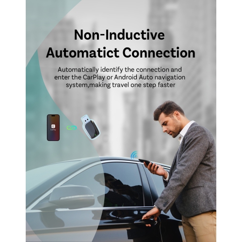 original car carplay wired to wireless Android car dual channel USB flash drive, silver original car comes with wireless carplay