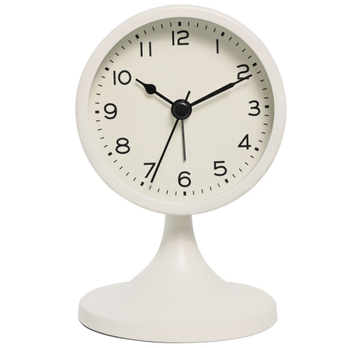 3-inch cute analog alarm clock, small retro desk clock, battery-powered, silent metal desk clock with light, suitable for bedroom, nightstand,