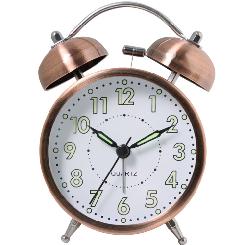 Nordic retro metal alarm clock children's silent time-telling table clock desktop bedroom luminous clock table clock luminous function - luminous
